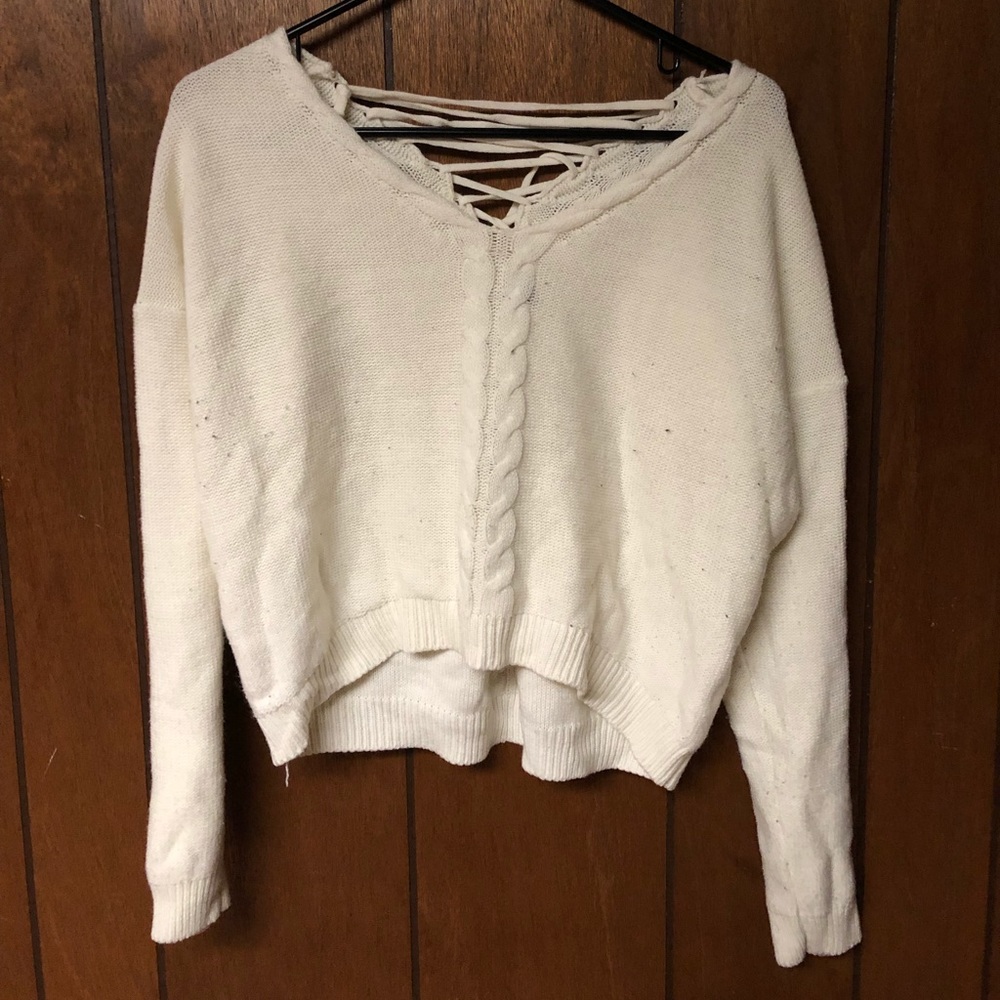 Lace Back Sweater
